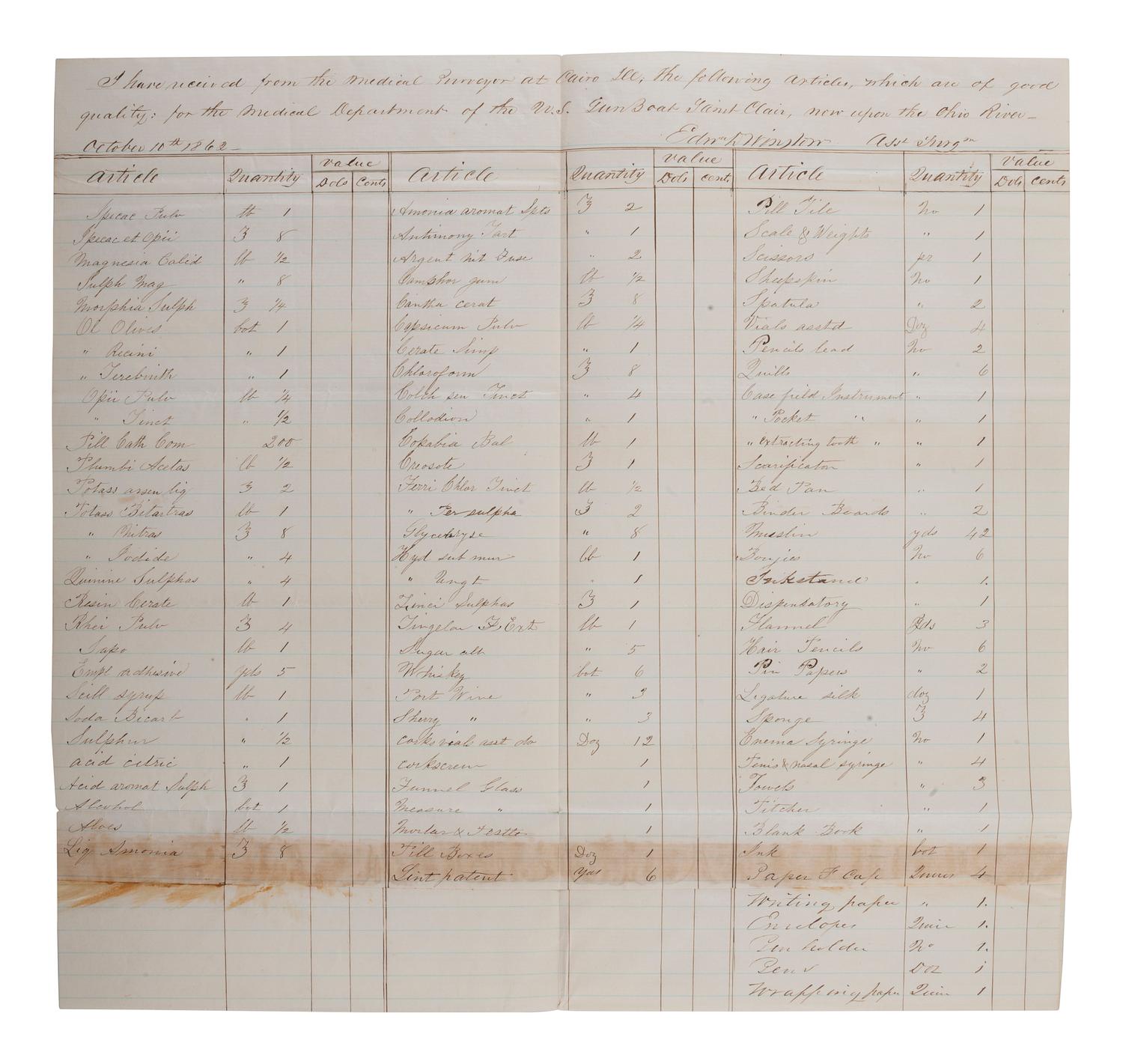 [CIVIL WAR]. A large group of Civil War-date USN correspondence and ephemera, comprising: