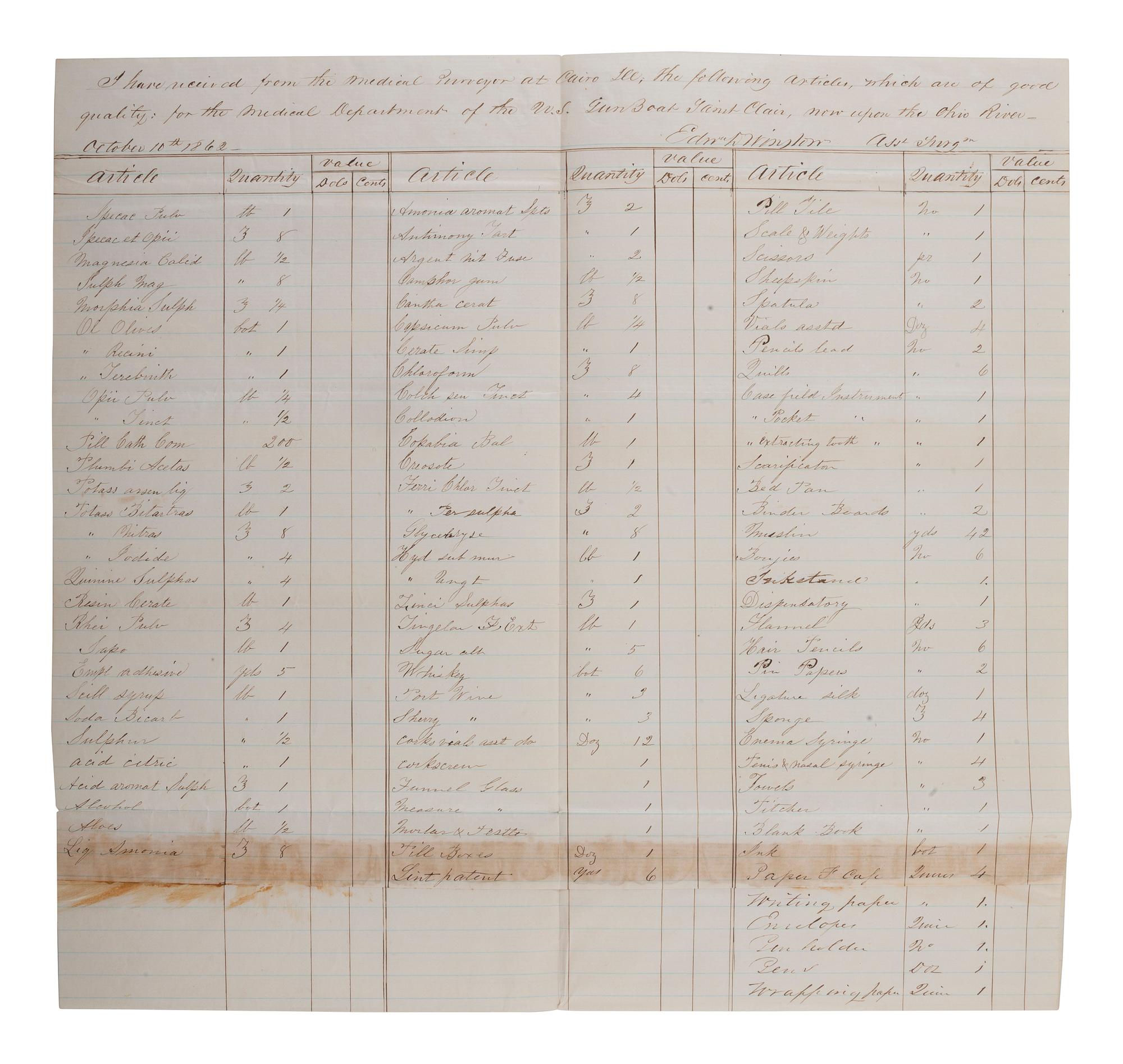 [CIVIL WAR]. A large group of Civil War-date USN correspondence and ephemera, comprising: