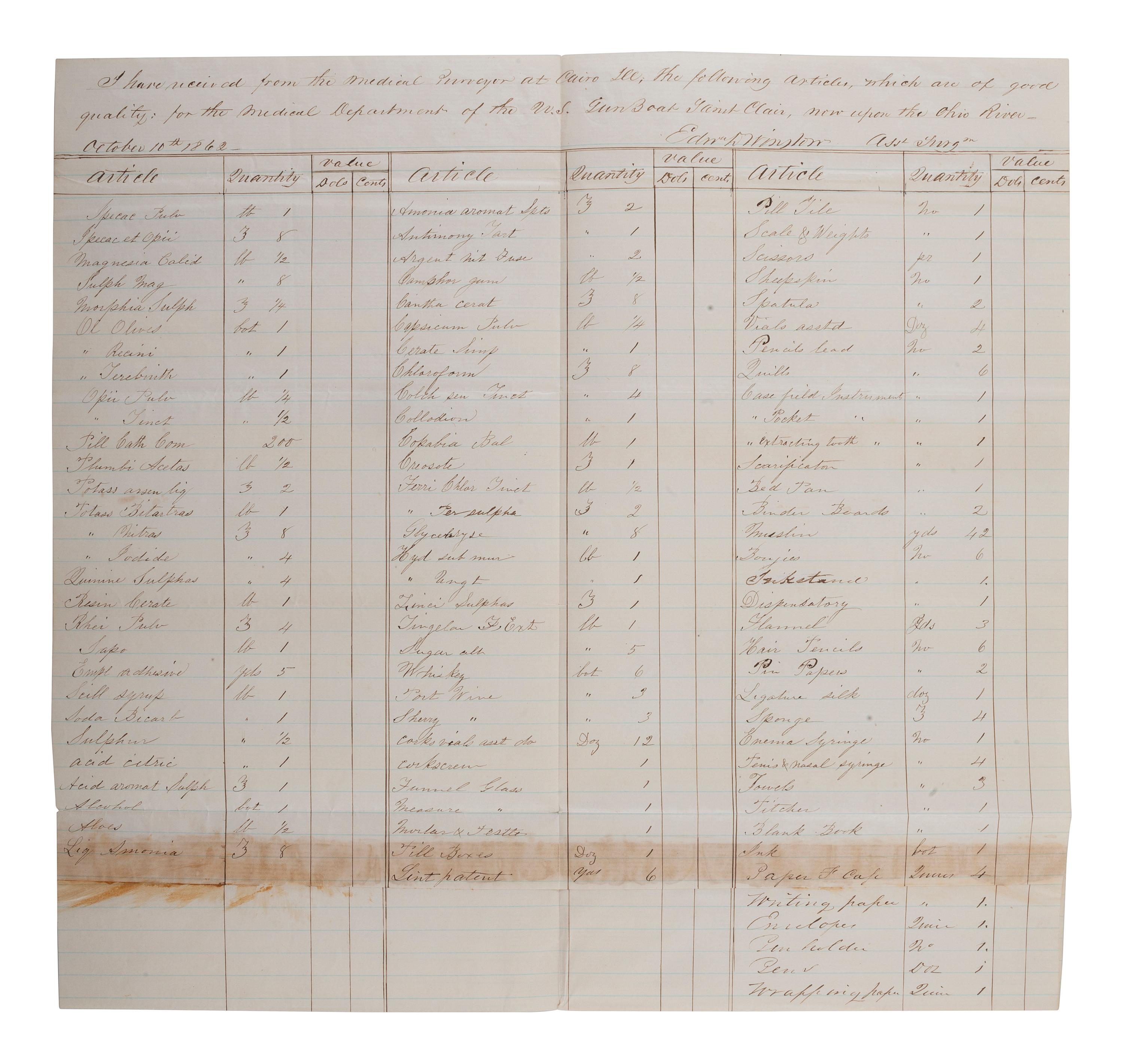 [CIVIL WAR]. A large group of Civil War-date USN correspondence and ephemera, comprising: