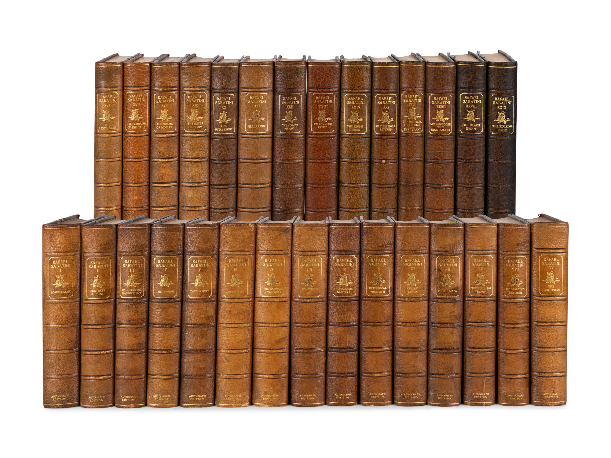 [BINDINGS & SETS]. SABATINI, Rafael (1875-1950). Works . Boston and New York: Houghton Mifflin Company, 1924-1933.