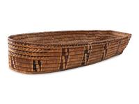 Salish Basketry Cradle, with Imbricated Designs
