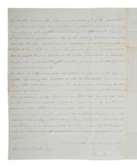 [SLAVERY & ABOLITION]. MORRIS, Thomas (1776-1844). Autograph letter signed ("Tho Morris"). Washington, 3 March 1838. Regarding slavery and "doctrine of Mr. Calhoun's resolutions".