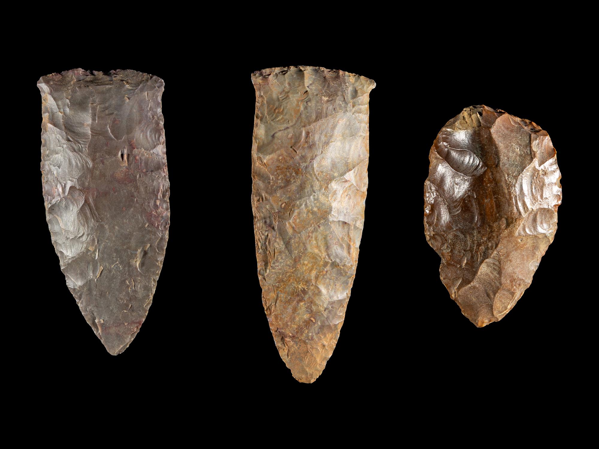 Three Neolithic Flint Tools