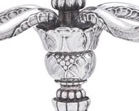 A Pair of Georg Jensen Silver Five-Light Candelabra