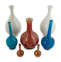 Seven Chinese Monochrome Glazed Porcelain Vases — 19TH/20TH CENTURY