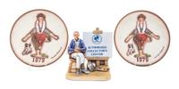 A Group of Norman Rockwell-Themed Articles Diameter of plates 7 1/2 inches.
