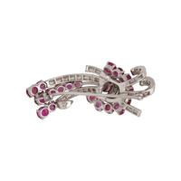 RUBY AND DIAMOND SPRAY BROOCH