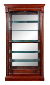 Two Wood and Glass Display Cases Height 79 1/2 inches.