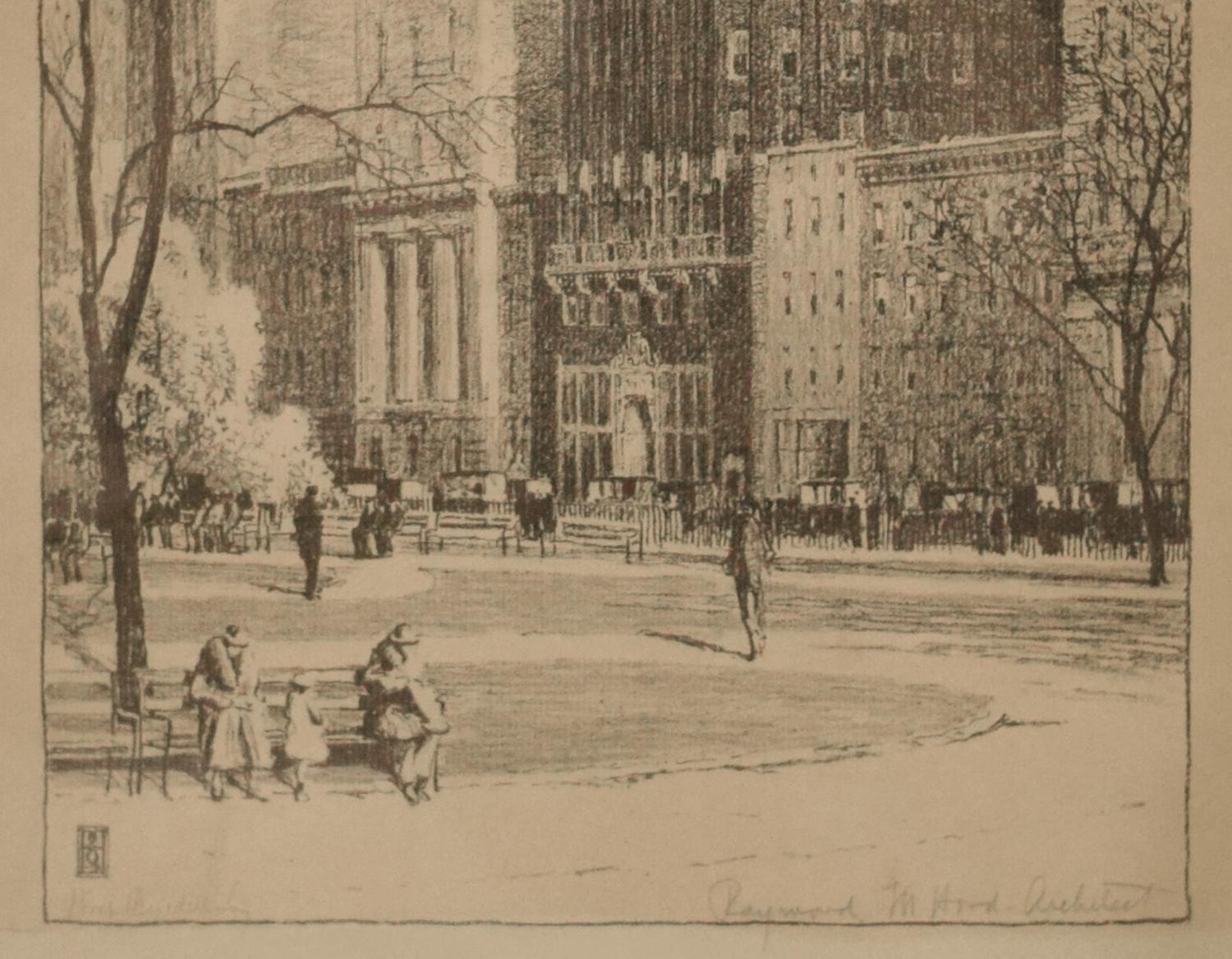 A Presentation Drawing of American Radiator Building in New York by Raymond Hood 17.25" W x .75" D x 30.5" H — United States, Mid-20th Century
