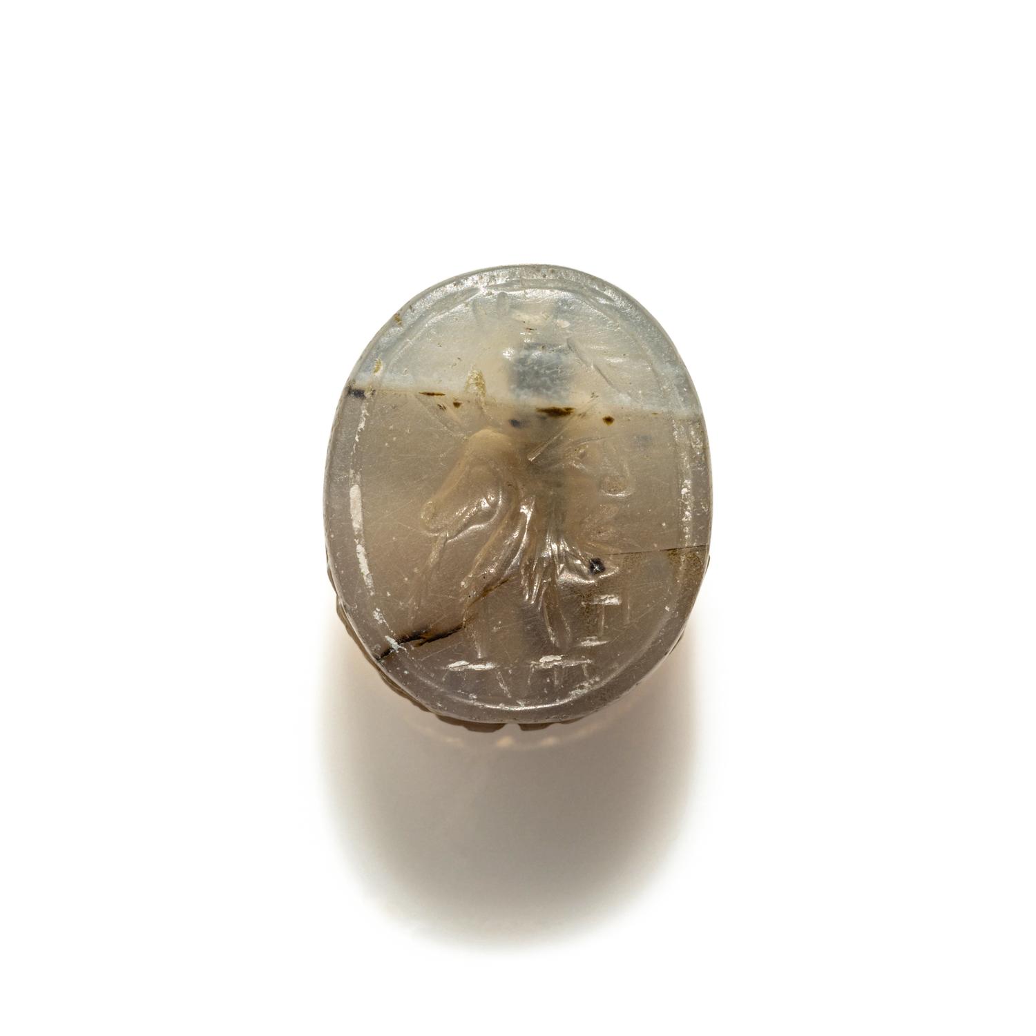 An Etruscan Chalcedony Scarab with a Gryllos