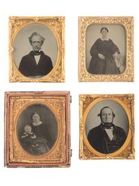 [EARLY PHOTOGRAPHY]. 40 assorted sixth and ninth plate ambrotype and tintype portraits of men, women, and children, incl. example by GUTEKUNST.