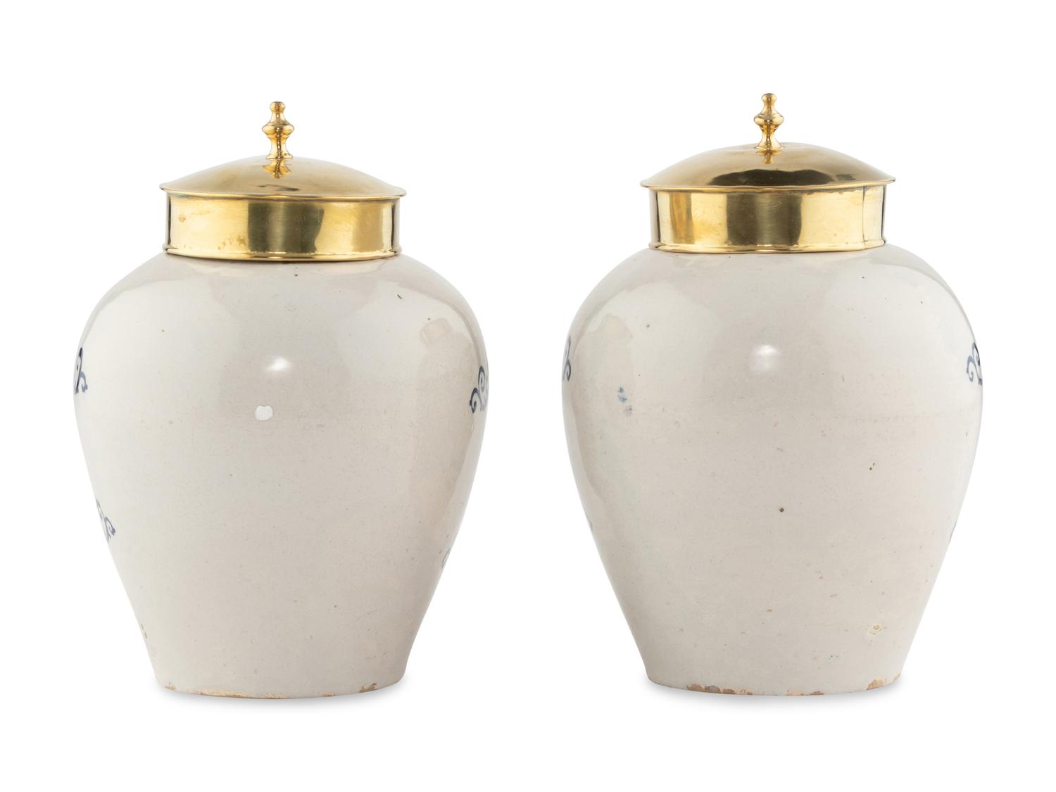 Two Delftware Tobacco Jars
