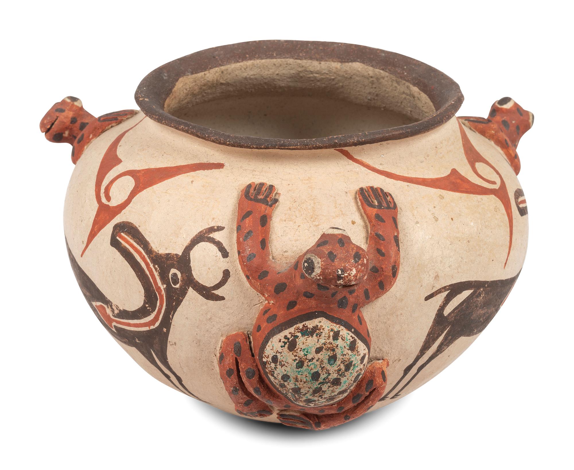 Zuni Frog Jar, with Heartline Deer