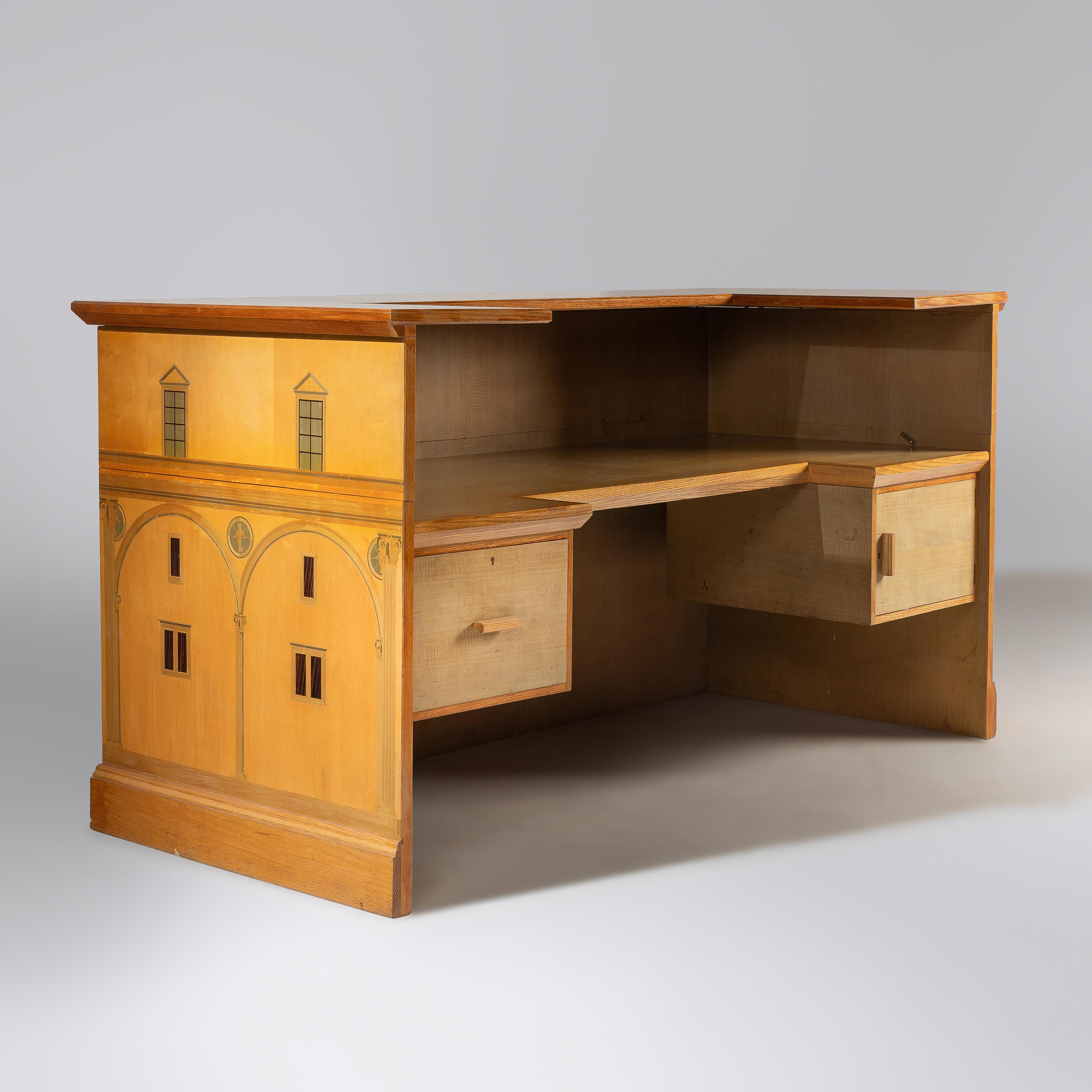 David Linley (British, b. 1961) — English Marquetry Reception Desk