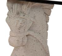 A Cast Stone Glass-Top Table