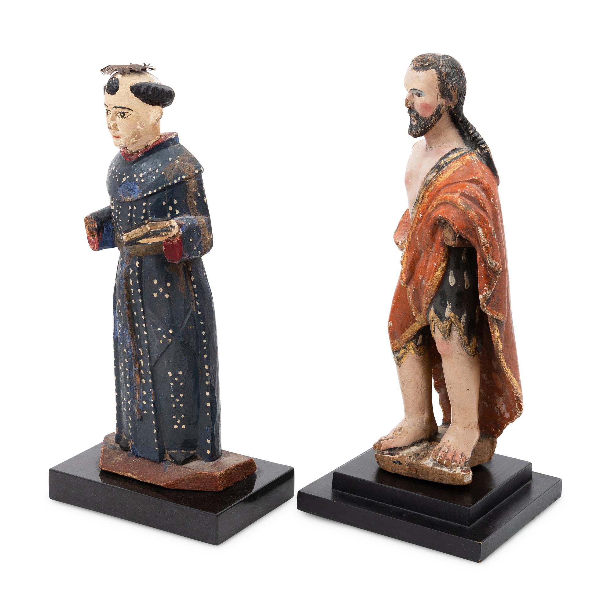 Two Continental Carved and Polychromed Santos Figures