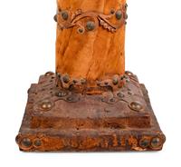 A Nailhead Decorated Leather Clad Pedestal