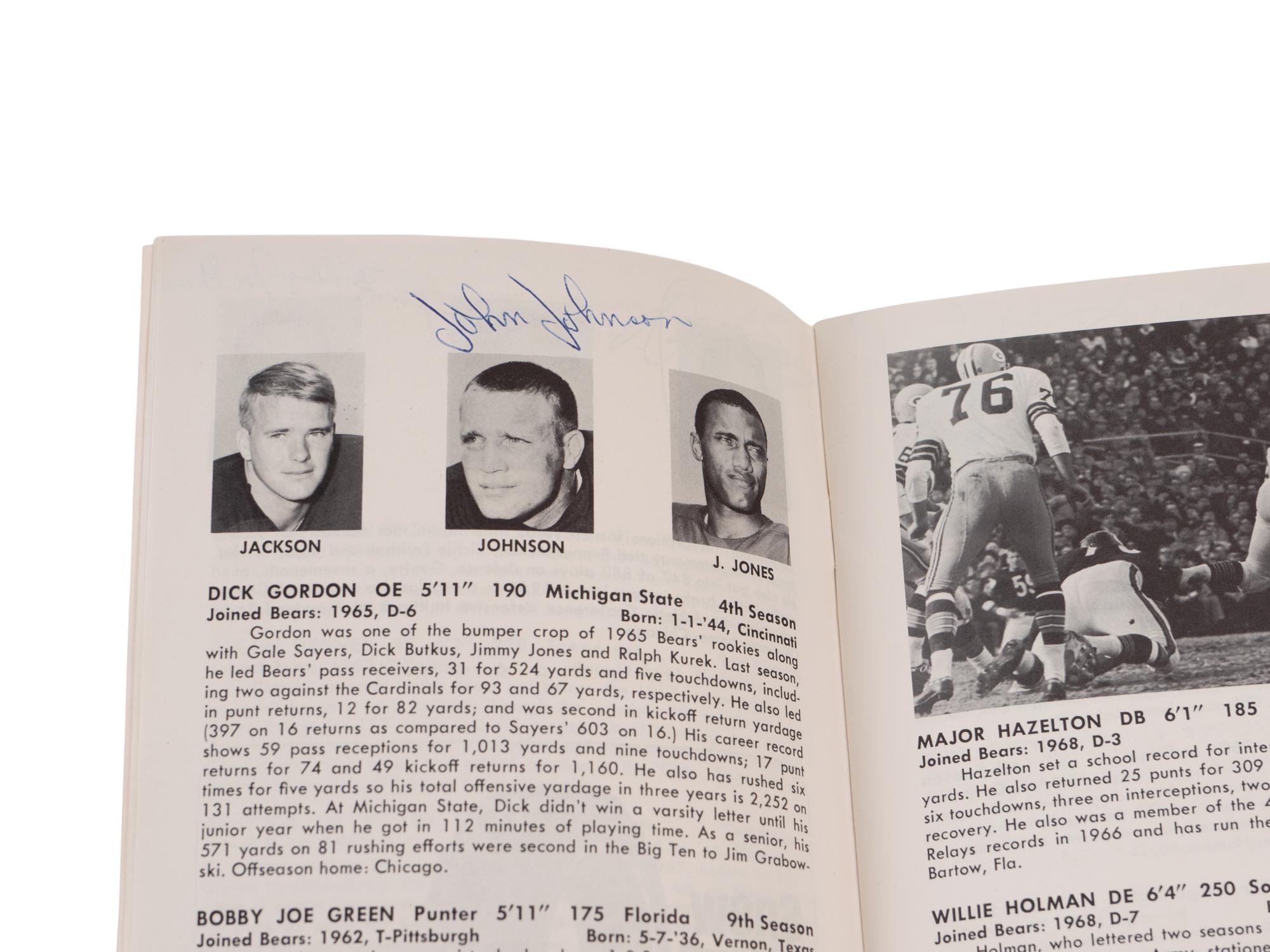 A 1968 Chicago Bears Signed Autograph Media Guide Including George Halas and Gale Sayers (PSA Authentic),