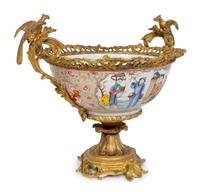 A Louis XV Style Gilt-Bronze-Mounted Chinese Porcelain Centerbowl