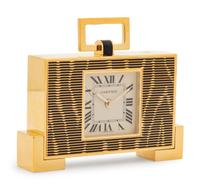 A Cartier Art Deco Style Travel Clock