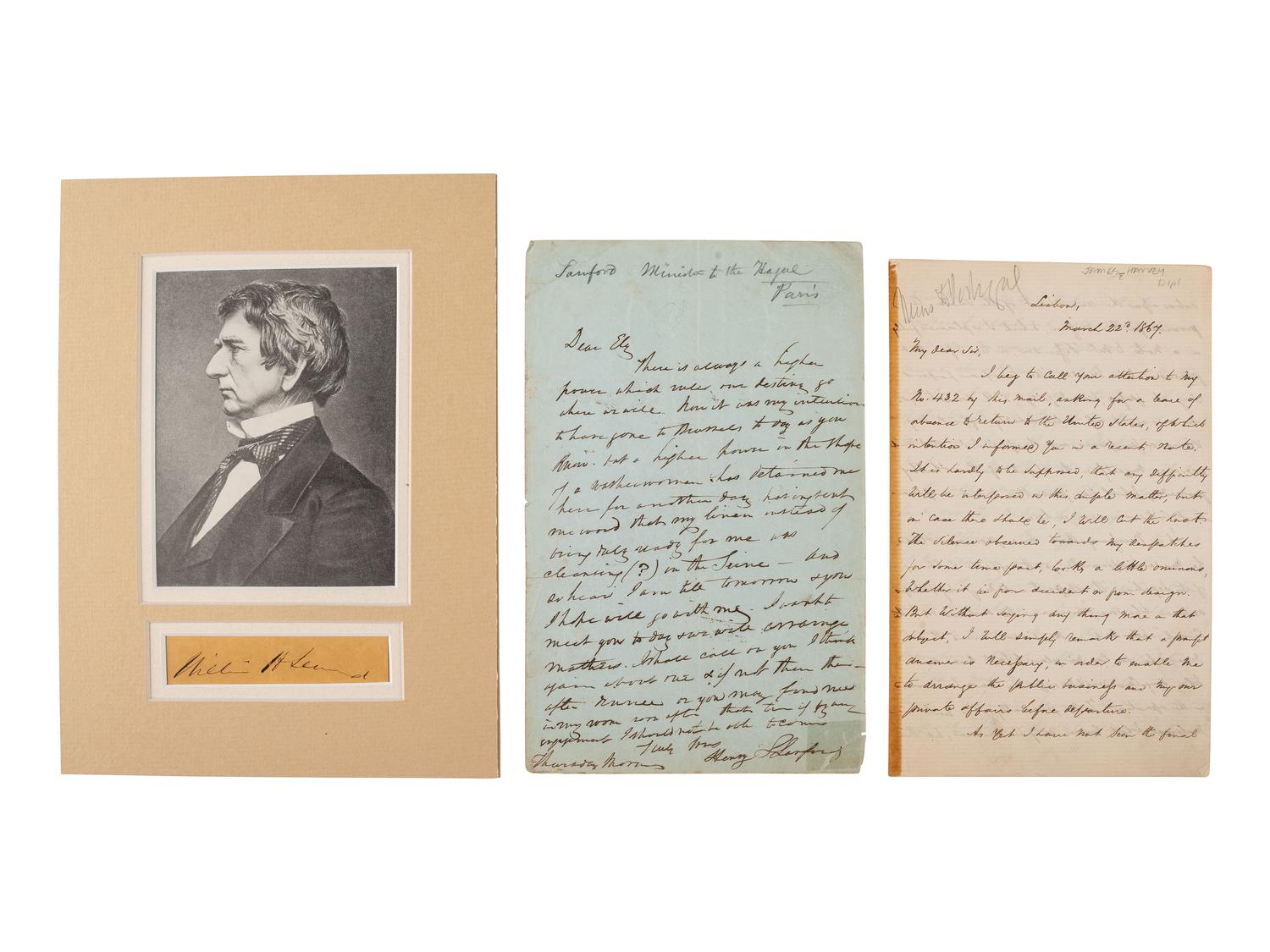 [LINCOLN, Abraham (1809-1865)]. Autographs of Lincoln friends and associates, including: