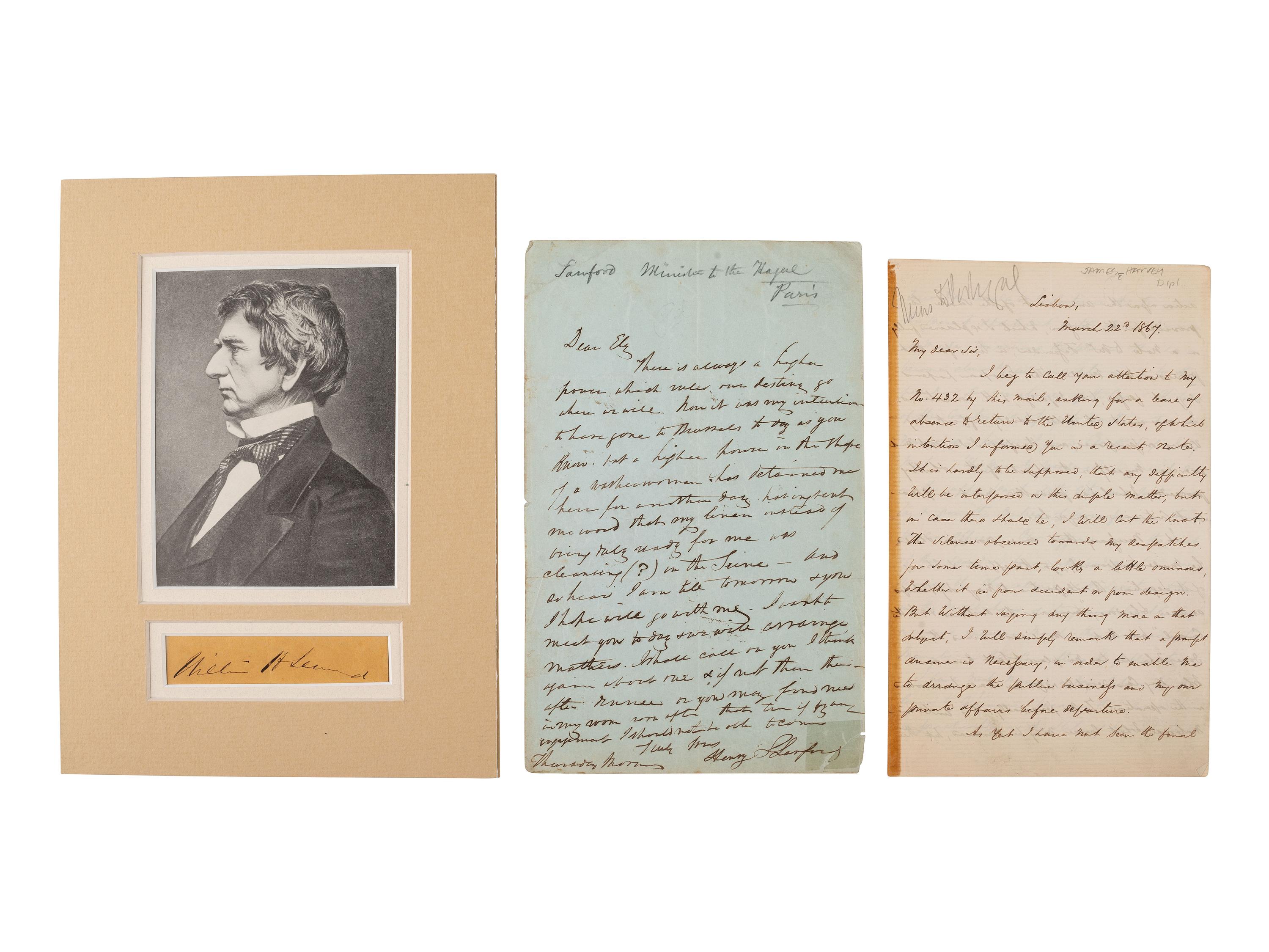 [LINCOLN, Abraham (1809-1865)]. Autographs of Lincoln friends and associates, including: