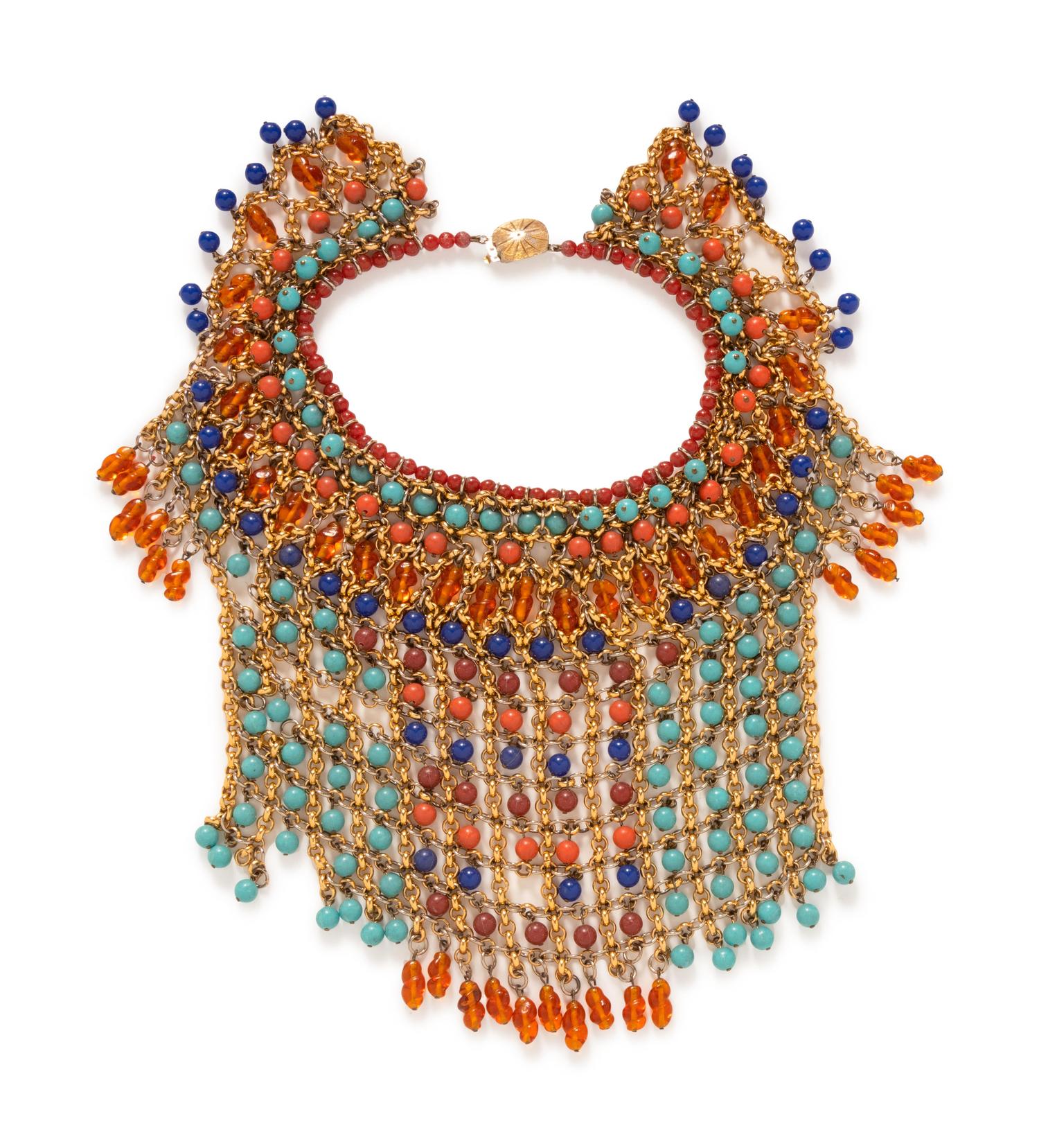Nine Assorted Necklaces and One Buddha Pin, 1980-2000s