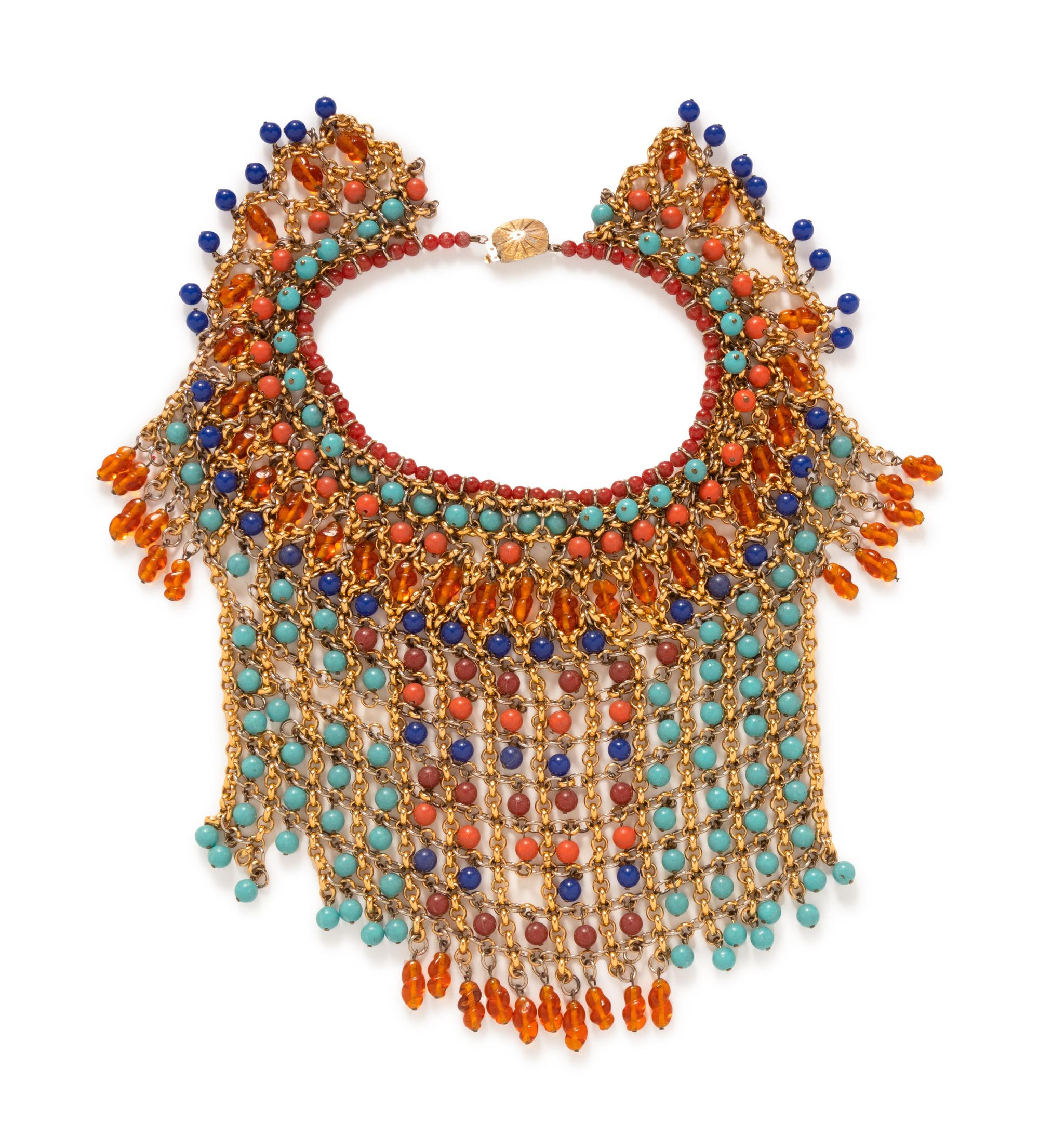 Nine Assorted Necklaces and One Buddha Pin, 1980-2000s