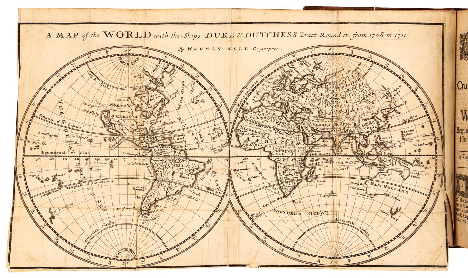 ROGERS, Woodes, Captain (d.1732). A Cruising Voyage round the World: First to the South-Seas. London, 1712. FIRST EDITION.