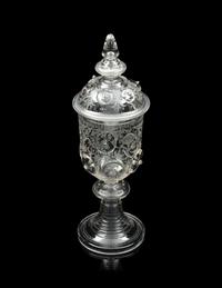 A Continental Etched Glass Pokal