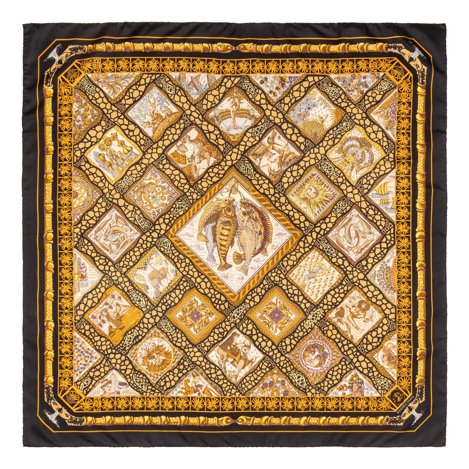 Hermès, Three Printed Silk Scarves 90