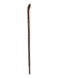 Western Great Lakes Polychrome Wood Staff, with Puzzle Stem
