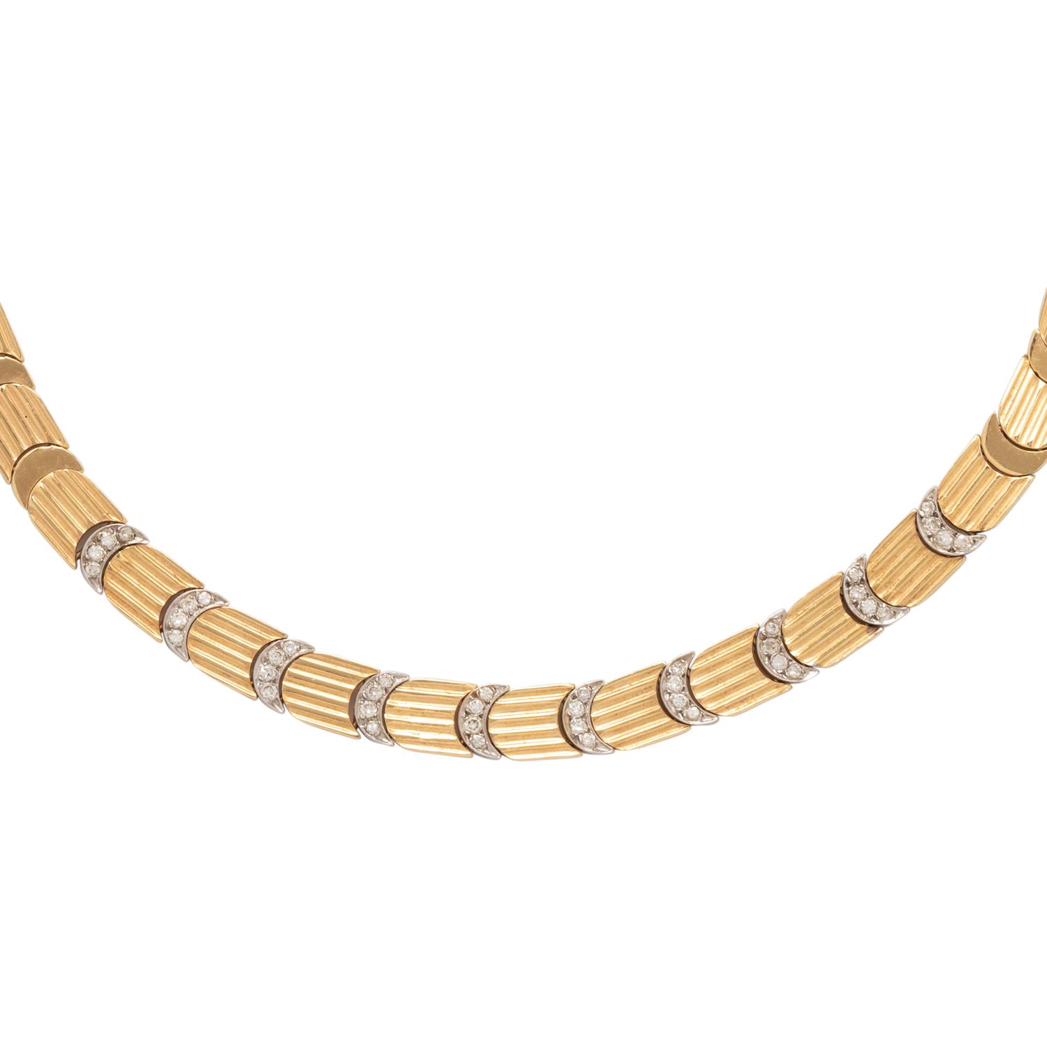 YELLOW GOLD AND DIAMOND NECKLACE