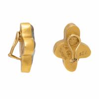 Cultured Biwa Pearl and Yellow Gold Earrings