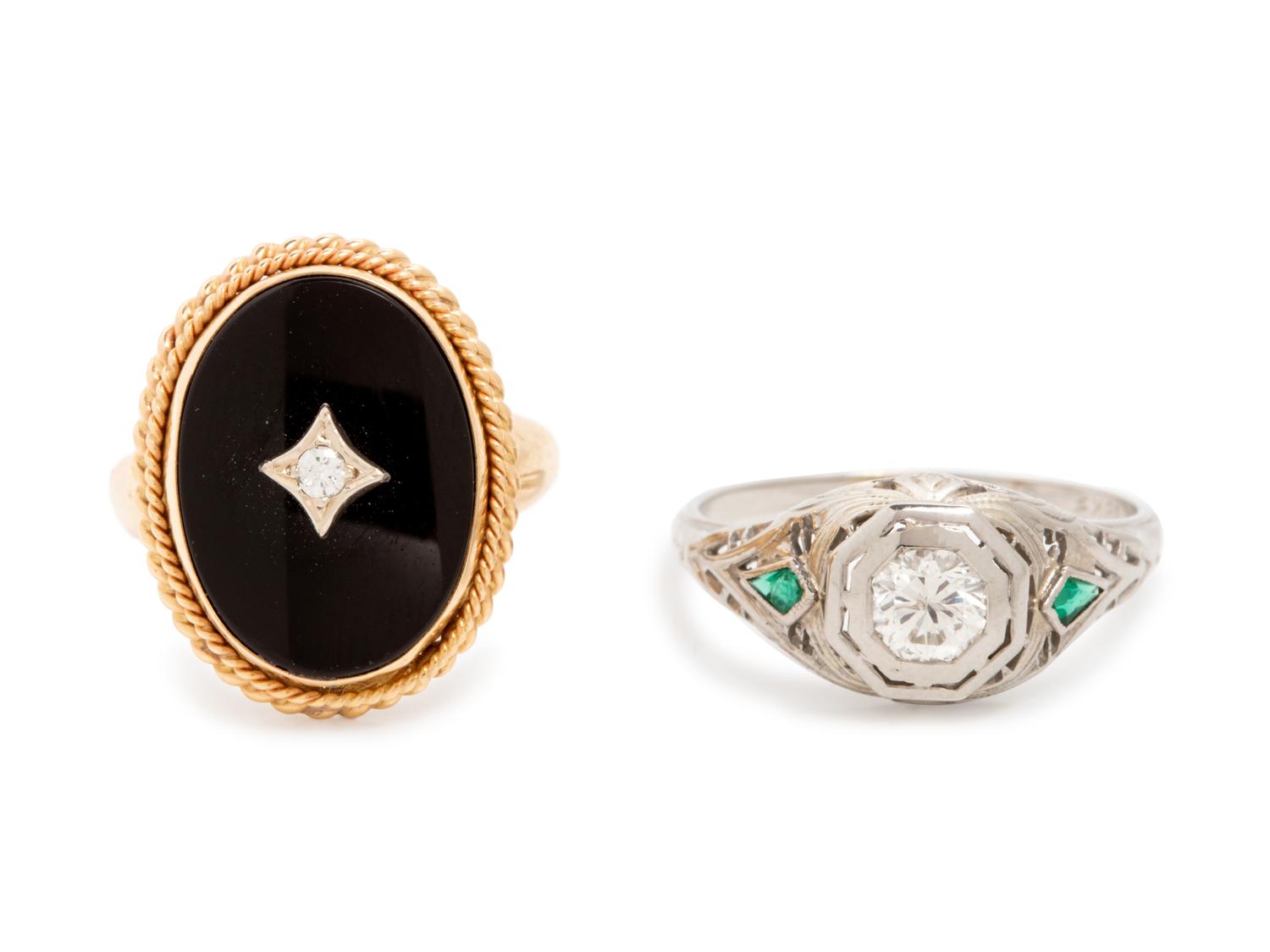 A Collection of Gold and Diamond Rings,