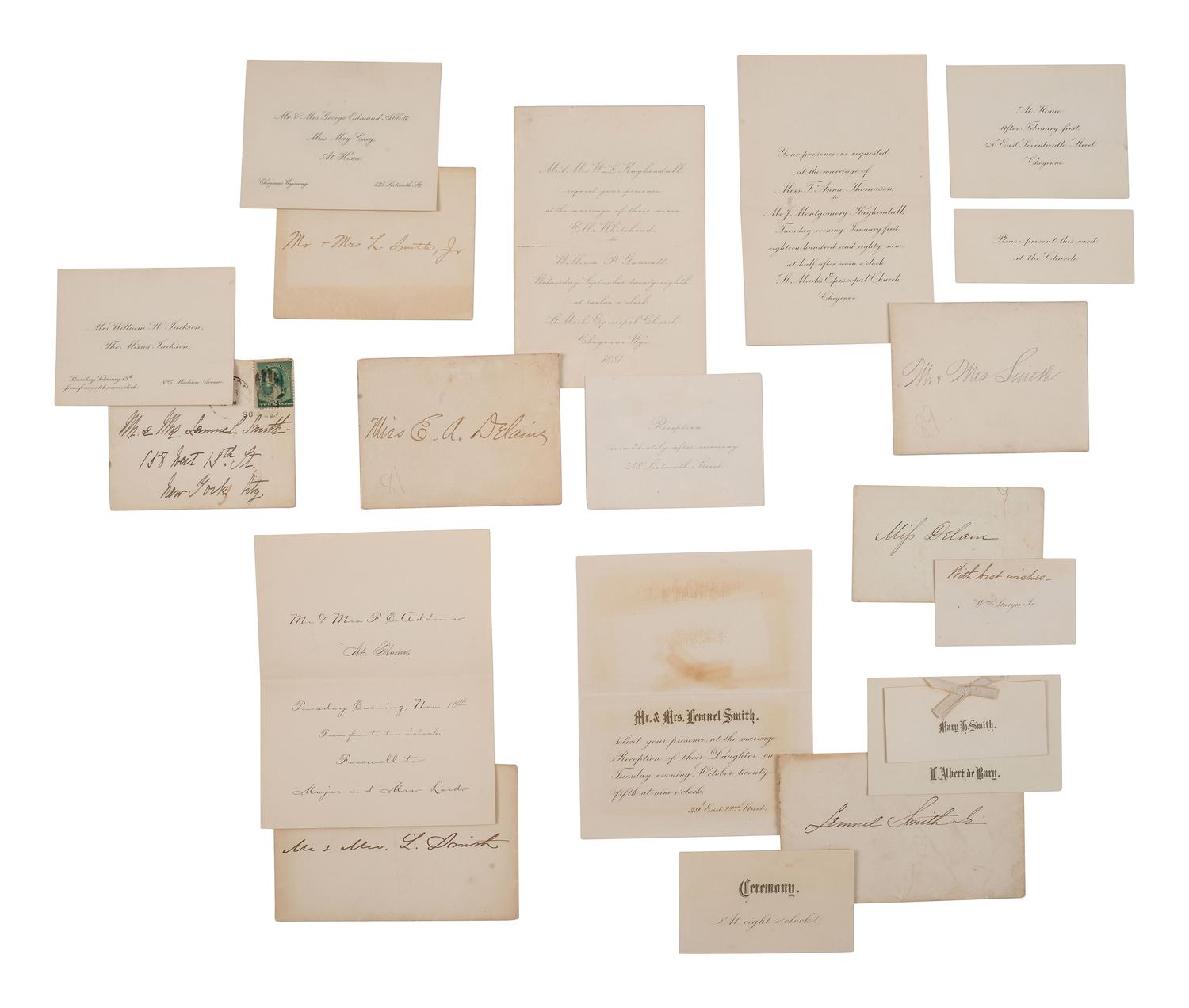 [WYOMING TERRITORY]. Letter archive of Wyoming Stock Growers Association member Lemuel C. Smith, Jr. (1857-1930) including descriptions of Cheyenne and the Wyoming cattle industry, ca 1866-1928.