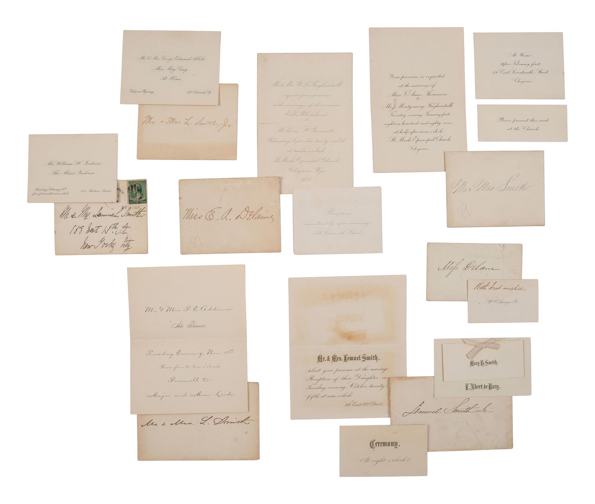[WYOMING TERRITORY]. Letter archive of Wyoming Stock Growers Association member Lemuel C. Smith, Jr. (1857-1930) including descriptions of Cheyenne and the Wyoming cattle industry, ca 1866-1928.