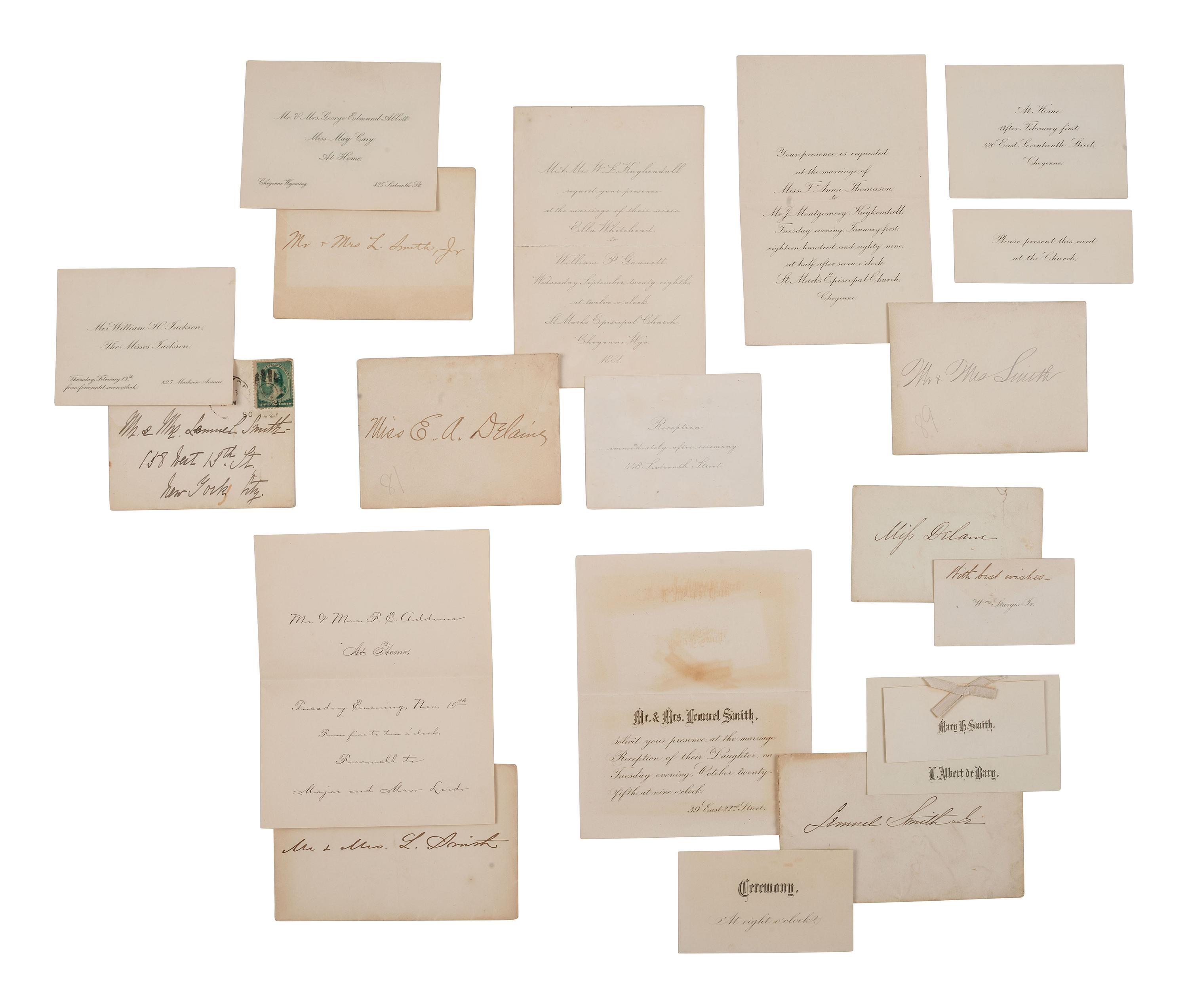 [WYOMING TERRITORY]. Letter archive of Wyoming Stock Growers Association member Lemuel C. Smith, Jr. (1857-1930) including descriptions of Cheyenne and the Wyoming cattle industry, ca 1866-1928.