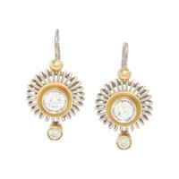 MICHAEL B, PLATINUM, YELLOW GOLD AND DIAMOND EARRINGS