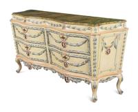 An Italian Painted Serpentine Commode