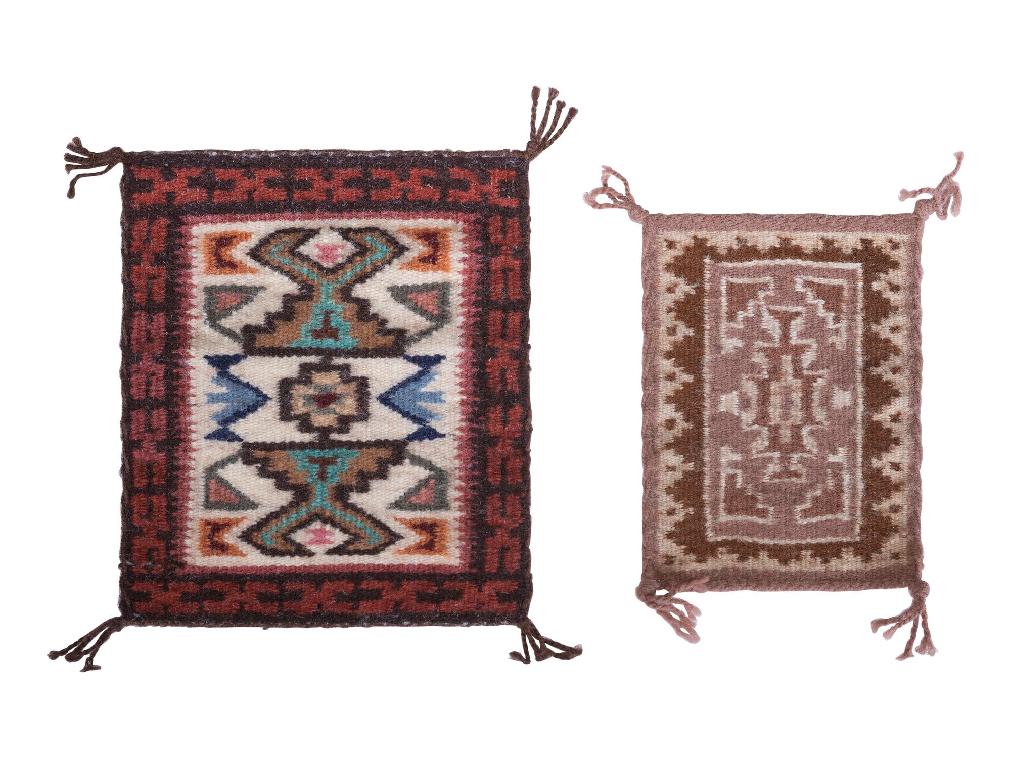 Collection of Miniature Pueblo Pottery and Navajo Textiles / Rugs