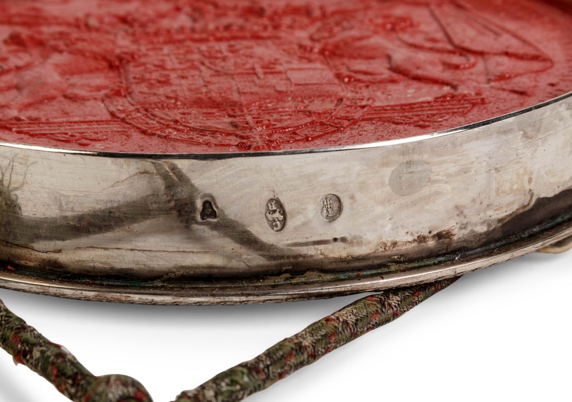 An Italian Silver Cased Wax Seal, Possibly King Vittorio Emanuele II of Sardinia — Turin, Sardinia, Mid 19th Century