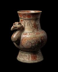 A Nicoya Polychrome Vulture Effigy Vessel