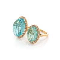 GREEN BERYL AND DIAMOND RING
