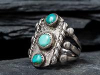 Early Navajo Ingot and Turquoise Ring, Collected by Hoffman Birney (1891-1958)