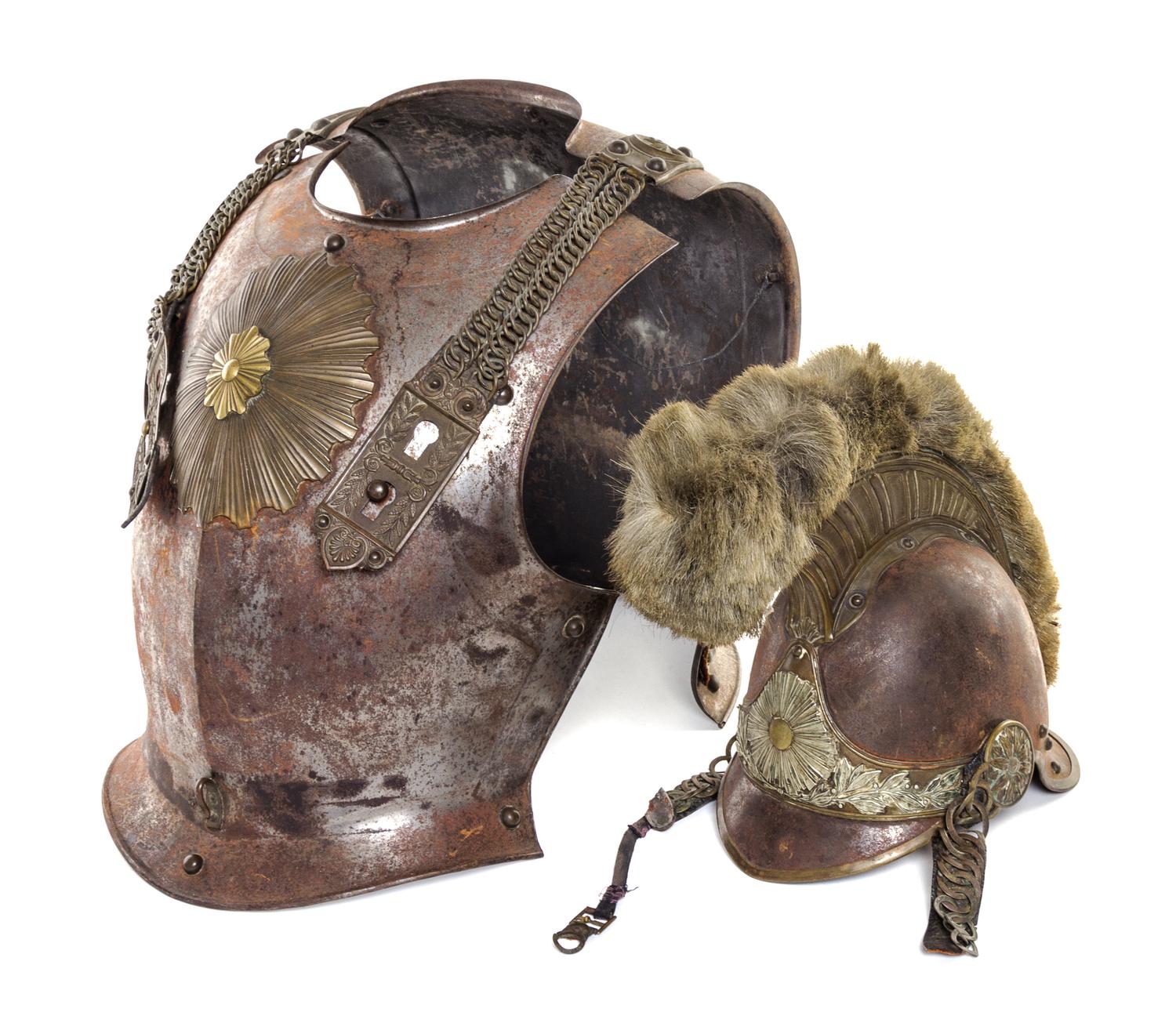 A Suit of Napoleon III Carabinier Parade Armor Height of breast plate 15 1/2 inches.