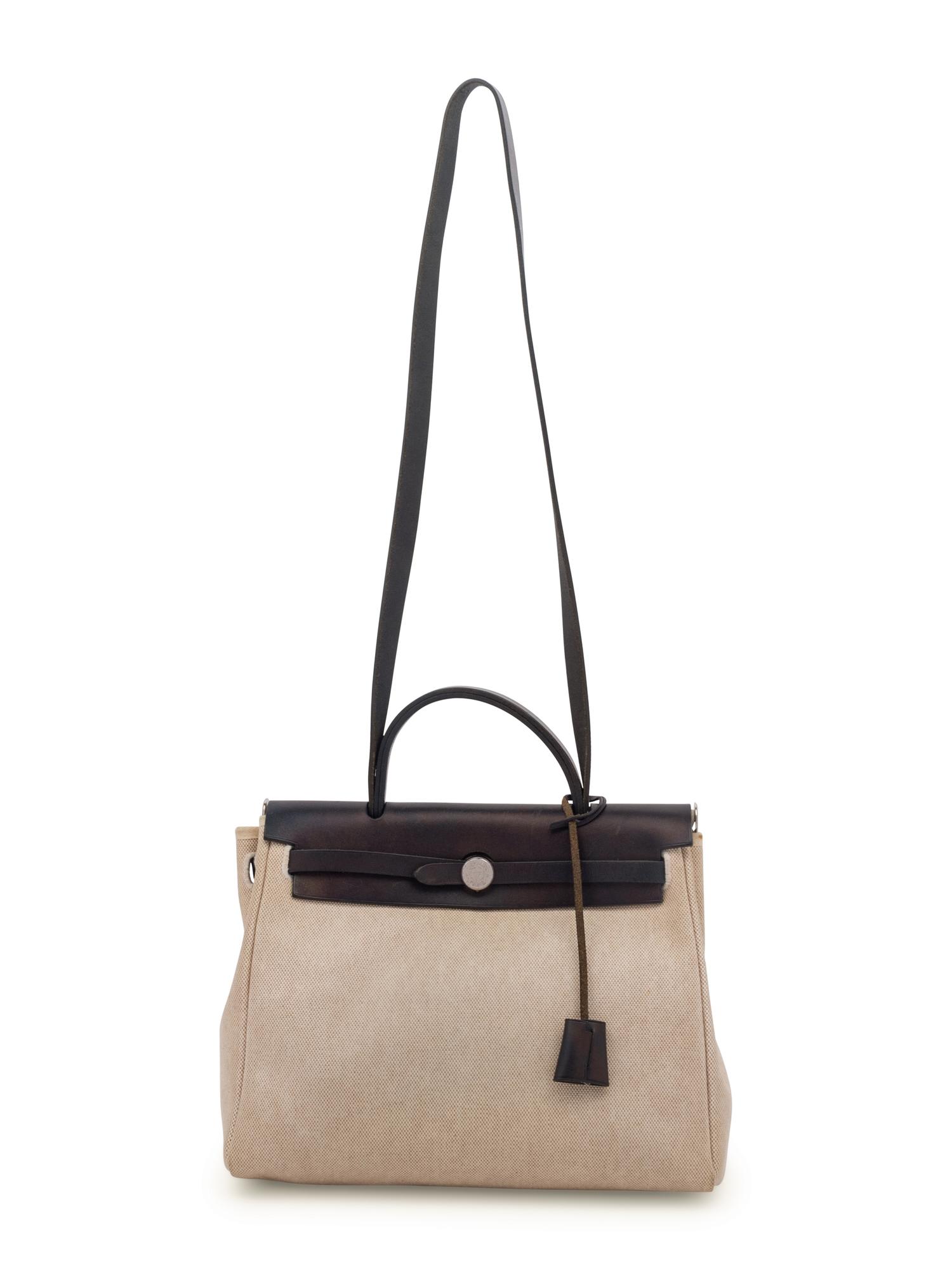 Hermès Leather and Canvas Herbag, 2000
