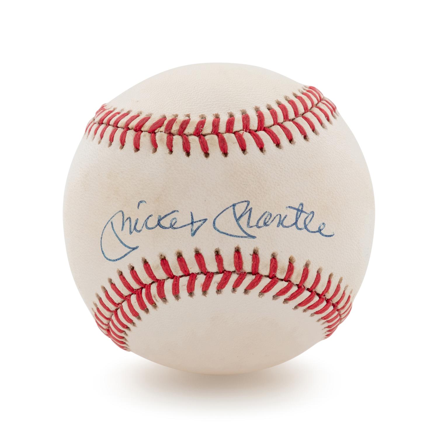 A Mickey Mantle Single Signed Baseball