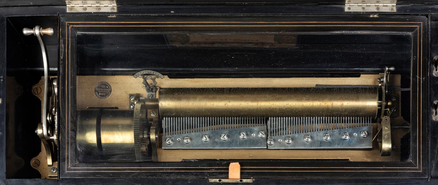 A Swiss Inlaid Longue March Sublime Harmonie Cylinder Music Box