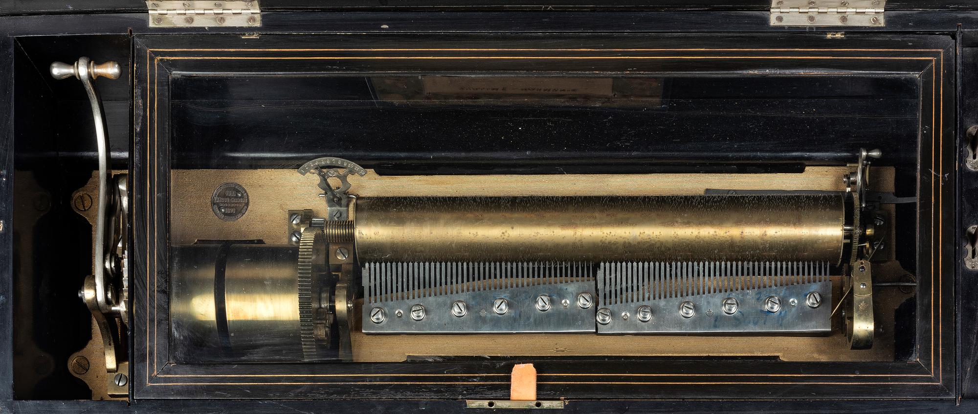 A Swiss Inlaid Longue March Sublime Harmonie Cylinder Music Box